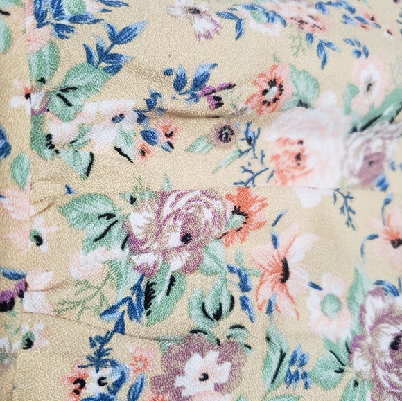 Ladies Shein Ditsy Floral Print Guipure Lace Trim Puff Sleeve Dress XL NWOT - Picture 7 of 8